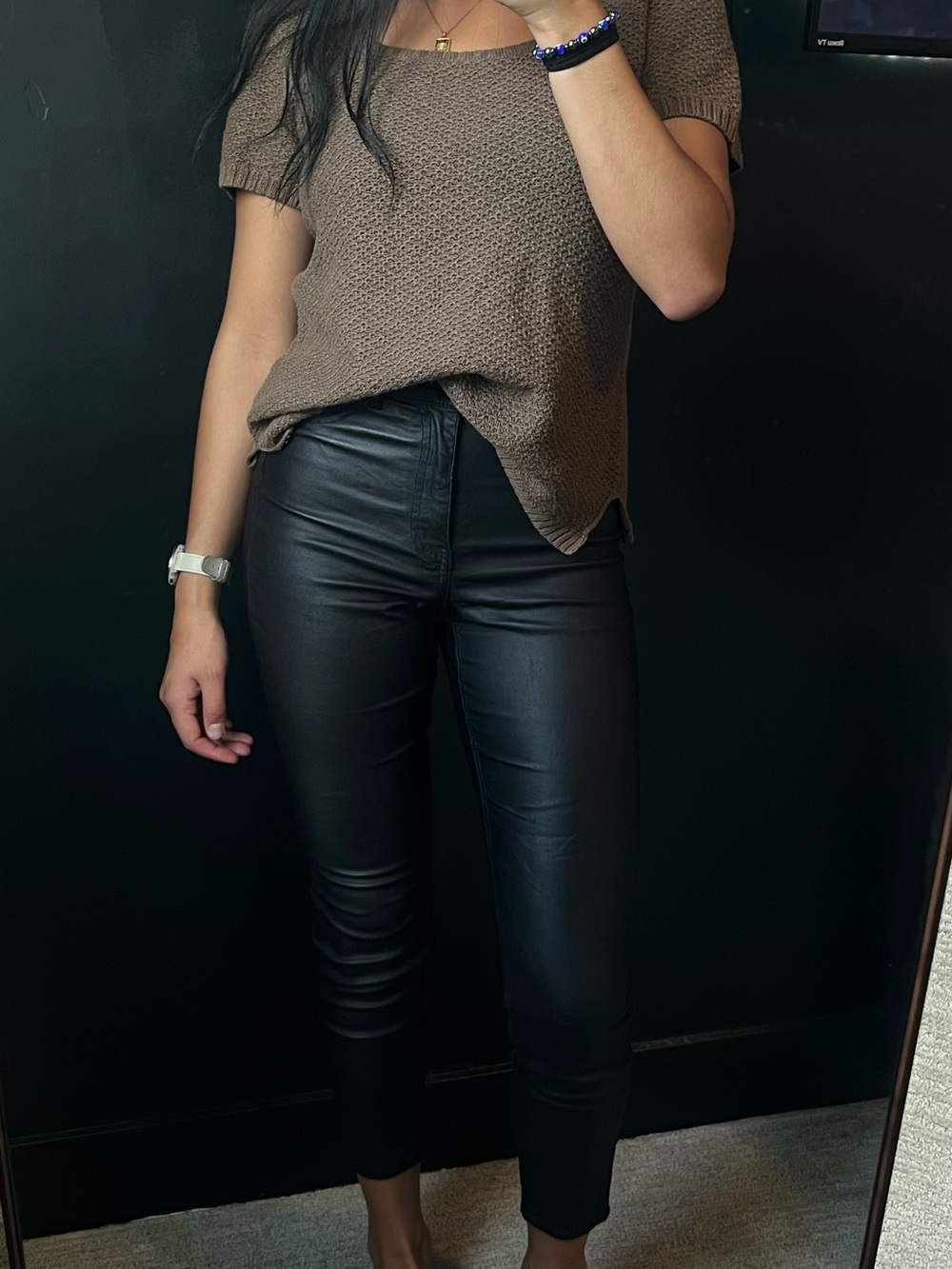H&M Black Skinny Faux Leather Pants